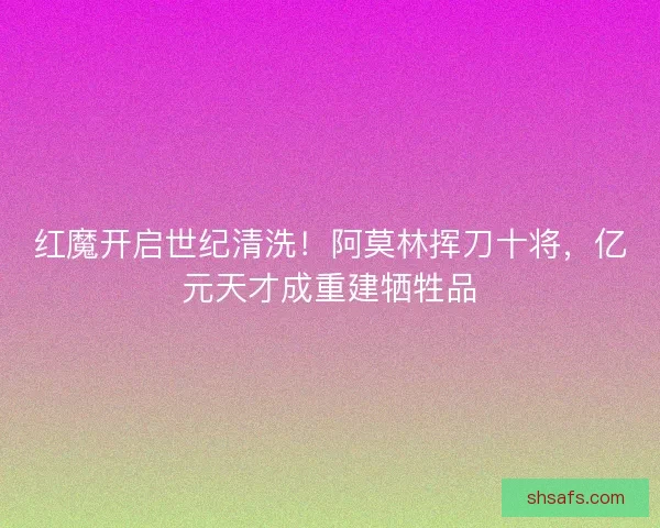 红魔开启世纪清洗！阿莫林挥刀十将，亿元天才成重建牺牲品